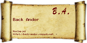 Back Andor névjegykártya